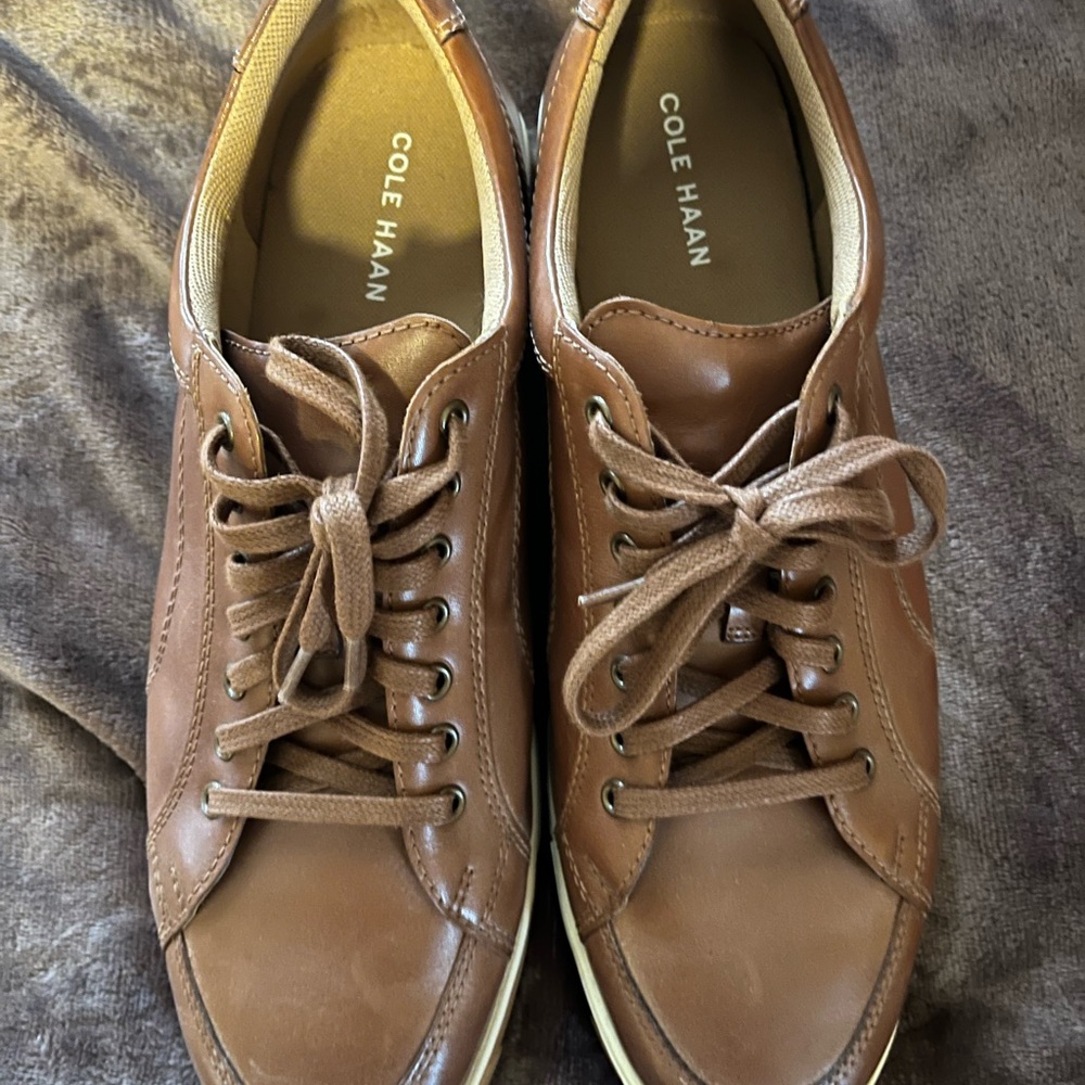 Cole Haan Brown Sneakers with Leather Upper and White Sole